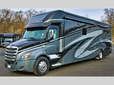 a motor home parked in a parking lot