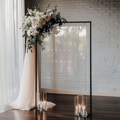 Simple Elegant Wedding Acrylic Welcome Sign Alter Wedding Decorations Outdoor, Clear Acrylic Welcome Sign Wedding, Glass Wedding Welcome Sign, Civil Wedding Decoration Simple At Home, White And Greenery Wedding Decor, Romantic Wedding Welcome Sign, Black And Tan Wedding Decor, Simple Chic Wedding Decor, Black And White Wedding Altar