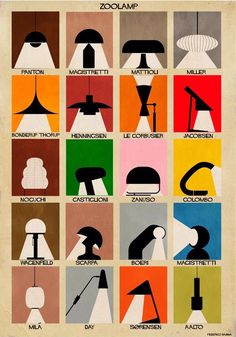 the poster shows different types of lamps and their names on each one piece of paper