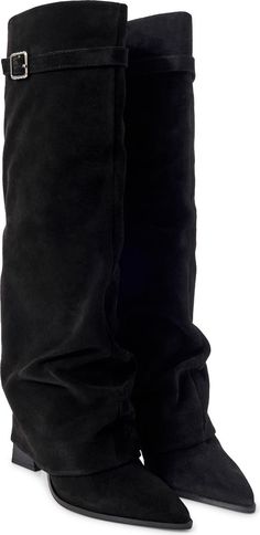 Free People Felicity Foldover Shaft Pointed Toe Knee High Boot (Women) | Nordstrom Foldover Boots Outfit, Foldover Boots, Outfit Inspo Fall, Boots Outfit, Knee High Boots, Fashion Boots, Black Boots, Knee High, Womens Boots