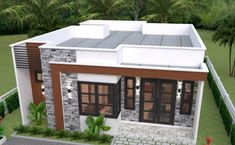 Awesome three-bedroom bungalow with roof deck - Cool House Concepts Single Story House With Rooftop Deck, Bungalow With Roof Deck, House With Rooftop, Jamaica House, Roof Decks, Single Story House, Bungalow Style House Plans