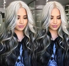 Long Grey Hair, Black Hair Ombre, Grey Hair Wig, Grey Ombre Hair, Top Hairstyles, Ombré Hair, Ombre Hair Color, Hair Collection