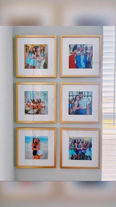 four framed photos hanging on the wall