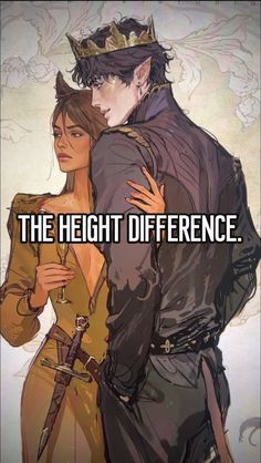 an image of a man and woman with text that reads, the height difference