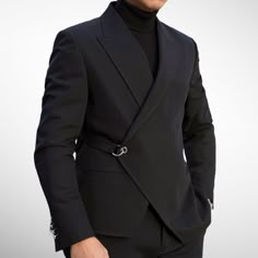 Mens Wide Peak Lapel Blazer, Unique Blazers For Men, Modern Suits Men, Blazer Designs For Men, Black Blazer Outfit Men, Men Fashion Blazer, Blazer Design, Chic Athleisure