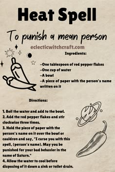 Red Pepper Witchcraft, Voodoo For Beginners, Magic Recipes Witchcraft, How To Do Voodoo On Someone, How To Curse Someone Witchcraft, Curse Jar Ingredients, Red Pepper Flakes Magical Properties, Witchcraft Curses Black Magic, Hex Spell Ingredients