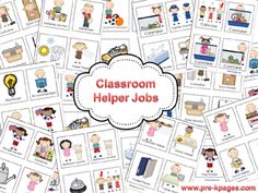 classroom helper jobs with pictures on them