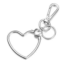 Gnoce Multifunctional Heart Sterling Silver Key Chain - Gnoce.com Everyday Metal Heart-shaped Jewelry, Everyday Metal Heart Jewelry, Everyday Heart-shaped Metal Jewelry, Trendy Metal Heart Charm Necklace, Metal Heart Necklace With Lobster Clasp, Nickel-free Heart-shaped Alloy Jewelry, Nickel-free Heart Shaped Alloy Jewelry, Heart-shaped Metal Jewelry For Mother's Day, Metal Heart Necklace With Open Heart Charm