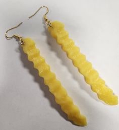 For those French fry lovers here is the perfect set of earrings!!  **please not the length prior to ordering** French Fries Earrings, French Fry, Christmas Lovers, Lucky Clover, French Fries, Glass Earrings, Shop Signs, Food Animals, Jewelry Earrings Dangle