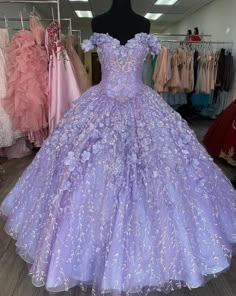 Long Sweet 16 Dresses, Lavender Quinceanera Dresses, Purple Ball Gown, Purple Quinceanera Dresses, Charro Quinceanera Dresses, Off Shoulder Ball Gown, Ball Gown Prom Dresses, Gown Prom Dresses, Quinceñera Dresses