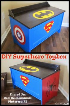 this is an easy diy superhero toy box