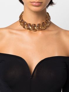 Harmonia oversized-crystal choker necklace from Swarovski featuring gold-tone, crystal and oversize frame. Swarovski Harmonia, Arabic Night, Afro Glam, Swarovski Choker, Abstract Necklace, Swarovski Jewelry Necklace, Outfit Planning, Choker Necklace Gold, Jewelry Promotion