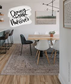 a dining room table and chairs with the words dining room marker above it