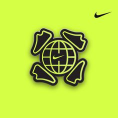 a green background with a black and yellow logo on the bottom right corner that has an image of a turtle holding a globe in it's hands