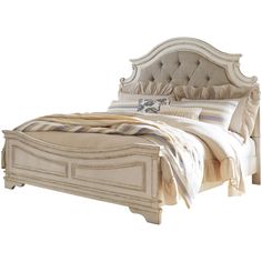 Realyn Upholstered Panel Bed - QK1029885_ASHL_PRI_OL Queen Upholstered Headboard, Traditional Cottage, King Upholstered Bed, Queen Upholstered Bed, Queen Panel Beds, Style Cottage, Upholstered Panel Bed, Bedroom Panel, Bedroom Retreat