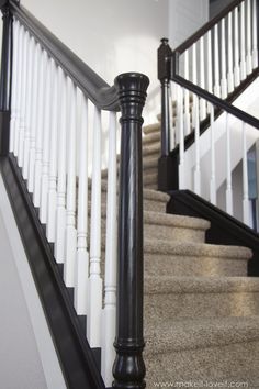 the stairs are painted white and black