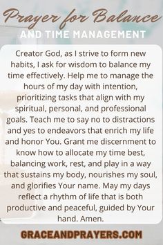 prayer for the new year and time management