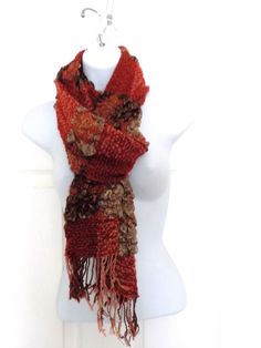 This beautiful soft Red Ladies scarf/wrap, Women's Print Scarf/wrap, gifts for her, wrap scarf, multi print scarf, neck wrap, This beautiful, soft quality,  has a lovely feel. It is a generous size, lightweight yet warm and will dress up any summer afternoon, eve or winter. Nice chunky design A perfect gift for a close friend or relative or simply a gift to yourself.  Check out my other items Orange Shawl Scarves For Fall, Red Shawl Scarf One Size, Red Shawl Scarves For Fall, Orange Shawl Scarf For Fall, Red Shawl Scarf For Winter, Red One-size Shawl As Gift, Red One Size Shawl Scarf, Red Bohemian Scarf, Orange Shawl Scarves For Winter