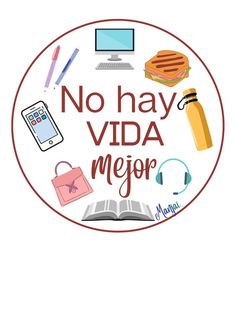 no hay vida nejor sticker on a white background with an open book