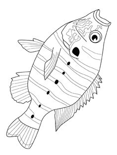 a fish with big eyes coloring page