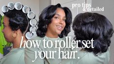 Roller Set On Short Natural Hair, Roller Set On Natural Hair, Roller Set Natural Hair, Roller Set Hairstyles, Hair Care Growth, Roll Hairstyle, Natural Hair Tutorials, 4c Natural Hair, Roller Set