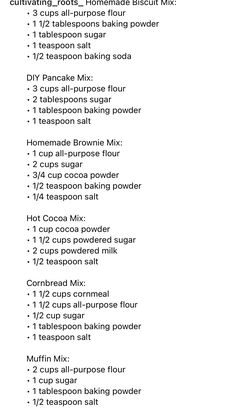 the recipe list for chocolate cake mix is shown in black and white, along with instructions to make it