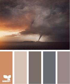 an image of a storm coming in from the sky with color swatches on it