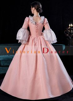 Pink Rococo Victorian Lolita Marie Antoinette Dress Gown   Condition: Brand New  Color: amp;nbsp; Pink  Material: This Rococo Marie Antoinette Dress is made of amp;nbsp; High Quality Thick satin, soft and comfortable to wear  Sleeve Length: Full Sleeve  Dresses Length:Floor-Length  Neckline: Square Collar  Decoration: Ruffles + Lace + Bow  Style: This dress is perfect for civil war,victorian,medieval,regency,renaissance, wedding, cosplay, themed party, photograph, stage performance, etc  Package Pink Fitted Gown For Costume Party, Fitted Pink Gown For Costume Party, Pink Fitted Costume Gown, Pink Floor-length Dress For Costume Party, Marie Antoinette Gown For Costume Party, Pink Elegant Gown For Costume Party, Fitted Marie Antoinette Dress With Ruffles, Marie Antoinette Style Ball Gown For Evening, Marie Antoinette Style Fitted Dress With Ruffles