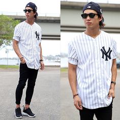 Christian C. - ▼▽ New York Yankee ▽▼ Yankee Jersey Outfit Men, Yankees Jersey Outfit Men, Mlb Jersey Outfit Men, Baseball Shirt Outfit Mens, Baseball Outfits Men, Yankees Jersey Outfit, Baseball Jersey Outfit Men, Baseball Style Outfits, Jersey Outfit Men