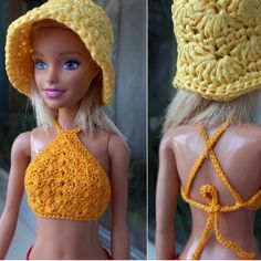 Yellow Crochet Top, Crochet Bra Pattern, Baby Born Clothes, Crochet Jumpsuits, Clothing Crochet, Halter Bra Top, Crop Top Crochet, Made To Move Barbie, Crochet Skull