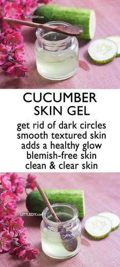 CUCUMBER SKIN GEL - brighten, hydrate and nourish the skin - LITTLE DIY #healthyskin CUCUMBER SKIN GEL – brighten, hydrate and nourish the skin – Little DIY Cucumber Skin Care, Recipe Cucumber, Coffee Facial, Detox Waters, Glowing Radiant Skin, Skin Gel, Glow Skin