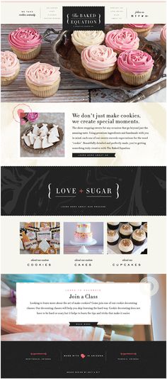 an image of a website page with cupcakes on it