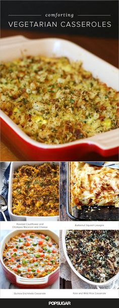 an image of vegetarian casserole recipe collage