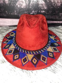 Beautiful handmade toquillas made by hand by Mexican artisans, you have an old and lifeless hat, give it a new and fun touch with a toquilla artesanal.NO INCLUDES HAT. Unique Handmade Hat Bands For Beach, Red Brimmed Festival Costume Hats And Headpieces, Red Brimmed Festival Costume Hat, Red Brimmed Costume Hat For Festival, Red Brimmed Costume Hats And Headpieces For Festivals, Handmade Red Party Hat, Handmade Adjustable Fedora As A Gift, Bohemian Multicolor Handmade Fedora, Multicolor Bohemian Handmade Fedora