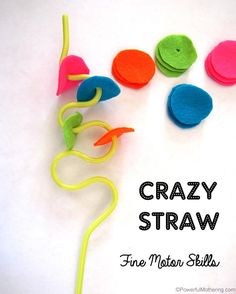 the book cover for crazy straws is shown with several different colored items on it