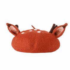 Be the ultimate spotted deer in this wool blend beret with deer ears and antlers. 56cm/22" circumference Cat Ear Beret, Deer Ears, Antler Christmas, Painter Hat, Christmas Forest, Pumpkin Hat, Holiday Hats, Reindeer Antlers, Fall Hats