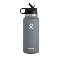 the hydro flask water bottle is shown in grey