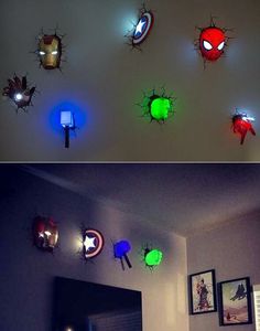 the light up spiderman wall stickers are all different colors and sizes, but one is