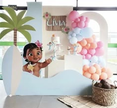 Moana Birthday Cake, Baby Party Decorations, Ocean Birthday Party