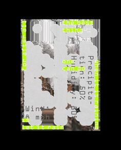 a collage of text and images in green, white and black