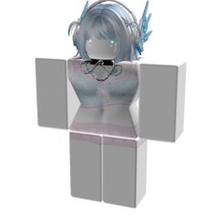 an animated woman with headphones on sitting in front of a white cubed object