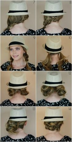 Summer Hat Hairstyles, Fairy Hairstyles, Fairy Hair, Shoulder Hair, Wearing A Hat, Shoulder Length Hair