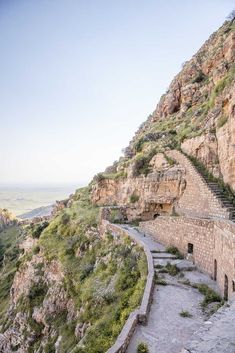 stairs leading up to the top of a mountain