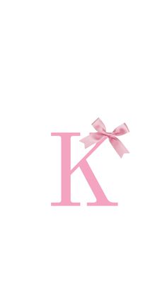 the letter k has a pink bow on it