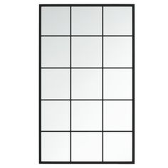 a white and black frame with squares on it's sides, in front of a white background