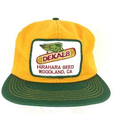 Vintage 70's 80's Dekalb Patch Hat Hirahara Seed, Woodland California Feed Farm Script Spell Out Logo K-Products Made In USA Snap Back Trucker Baseball Cap BUY IT NOW! Please feel free to ask any questions you have about this item, I am here to make sure you are happy with your purchase. #HAT45 Woodland California, Seed Logo, Mens Accessories Vintage, Patch Hat, Snap Back, Snap Backs, Vintage Accessories, Vintage 70s, Hats For Men