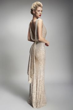 Nicole Bakti 6899 Long beautiful stretch sequin fabric with V-neckline and a low V-back. Nicole Bakti, Gold Gown, Gowns Prom, Bridal Party Dresses, Luxury Bridal, Sequin Fabric, Embellished Dress, Evening Dresses Prom, Mother Of The Bride Dresses