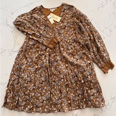 Questions? Leave A Comment Below! Brown Floral Print Mini Dress For Fall, Brown Fall Dress For Brunch, Cord Skirt, Leather Mini Dress, Tie Waist Dress, Mini Sweater Dress, Eyelet Dress, Anthropologie Sweater, Knit Mini Dress