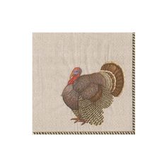 a turkey is shown on the side of a napkin