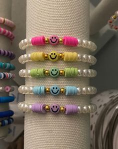 Bracelet Inspo Clay, Seni Resin, Make Clay Beads, Arm Candy Bracelets, Colorful Bead Bracelets, Clay Bead Necklace, Beaded Braclets, Homemade Bracelets